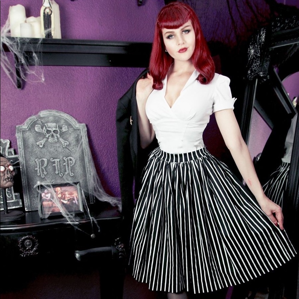 Pin Up Couture Victorian Stripped Jenny Skirt